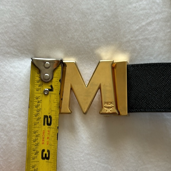 EUC MCM reversible, removable limited edition blue/black belt gold M - Picture 4 of 5